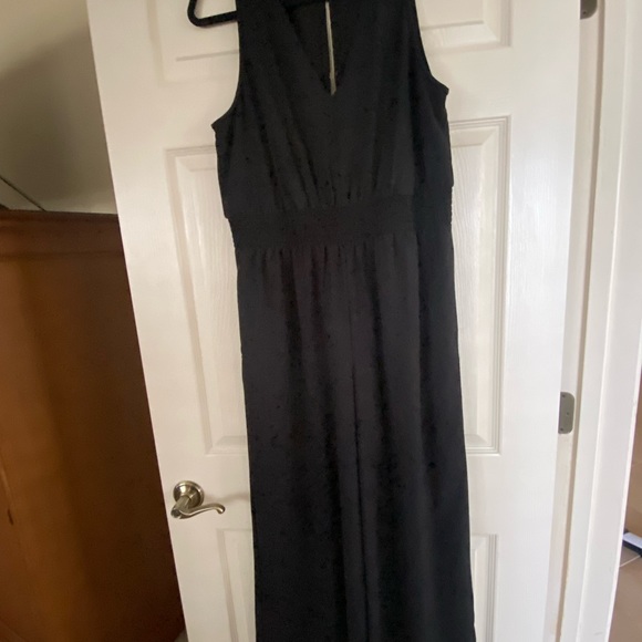 Ann Taylor black one piece pantsuit with defined waist. Worn once. - Picture 3 of 6